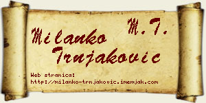 Milanko Trnjaković vizit kartica